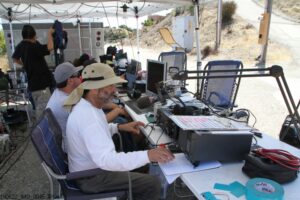 ARES members operating radios during Field Day